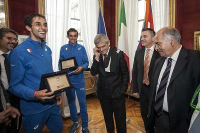 Gemelli Dematteis - Campioni di corsa in montagna - premiati in Regione